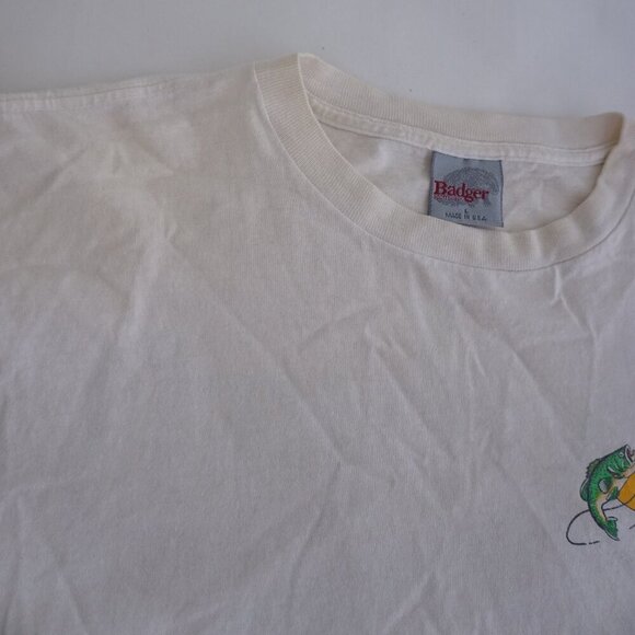 Vtg '94 Butt Naked Fishing 100% Cotton Single Stitch T-Shirt Badger Sportswear L - Picture 8 of 10